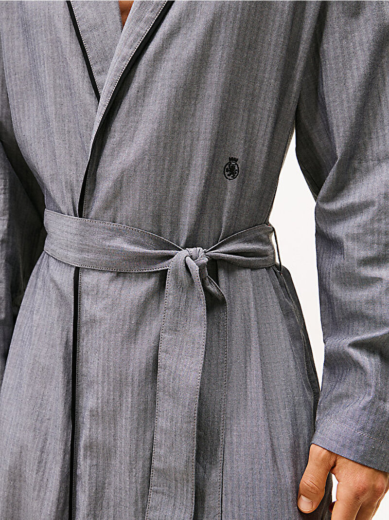 Erkek Woven Herringbone Bornoz Gri UM0UM036030IM