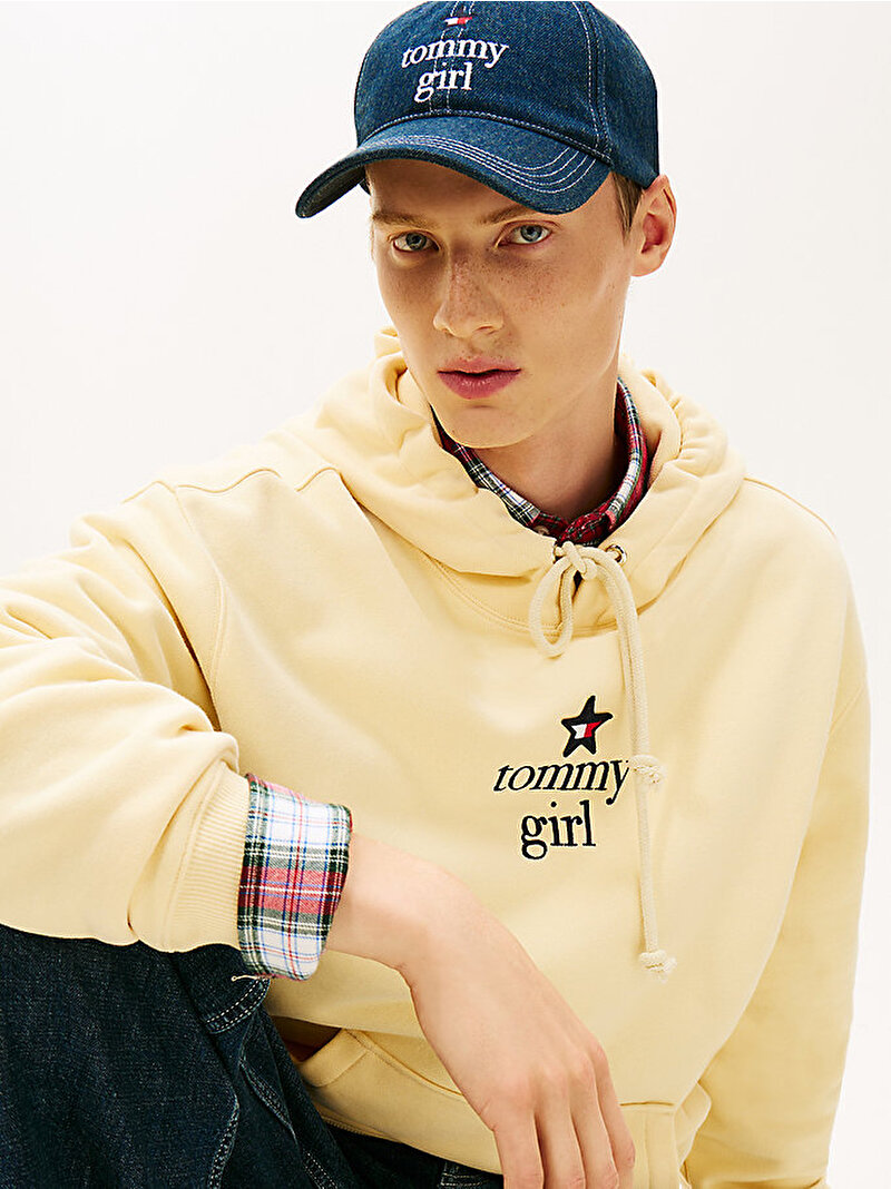 Unisex Tommy Girl Star Graphic Sweatshirt Bej  DN0DN00099ZAZ