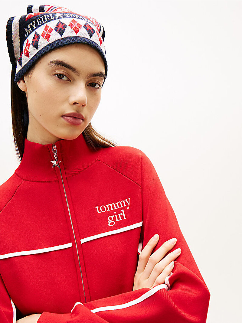 Kadın Tommy Girl Knitted Track Sweatshirt Çok renkli DW0DW22503XLF