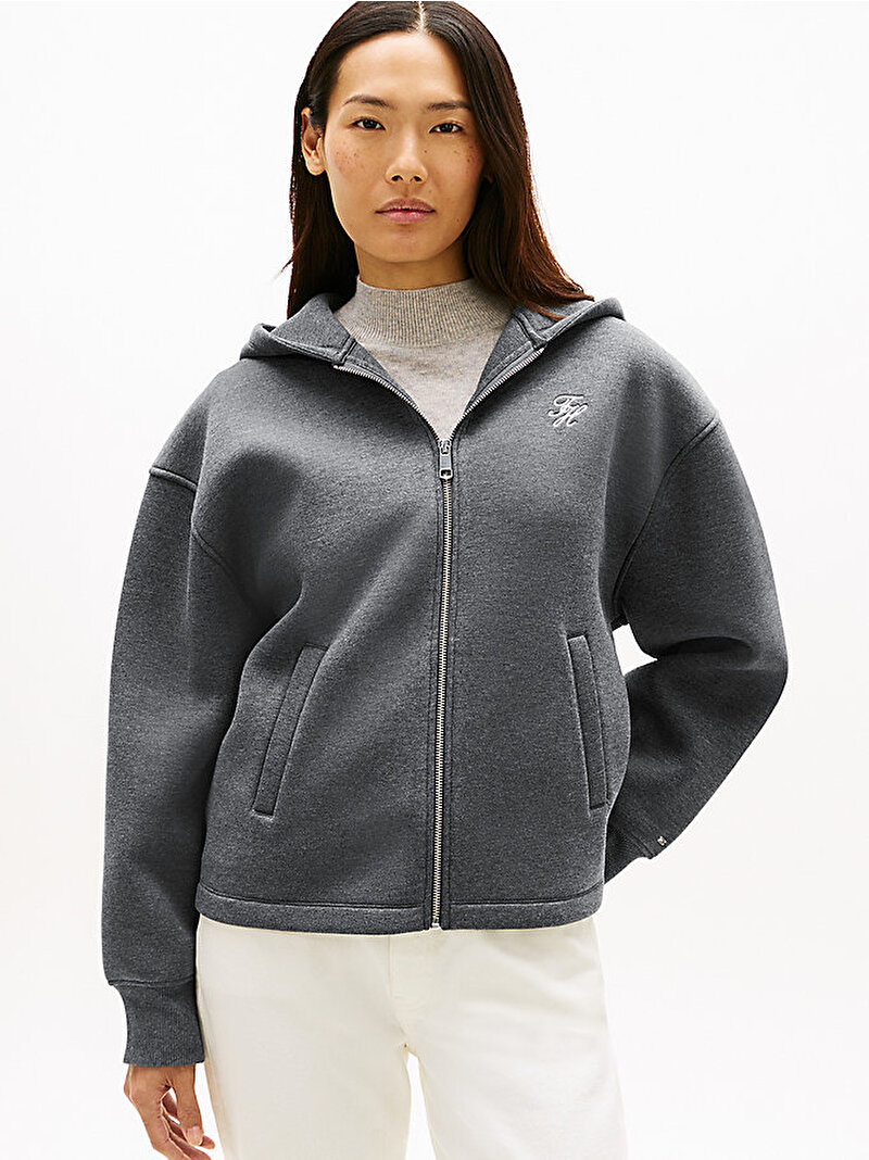 Kadın TH Interlock Sweatshirt Gri WW0WW46815P61