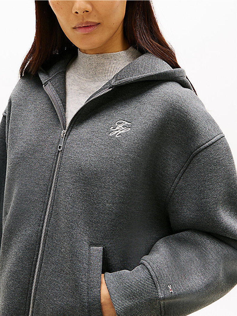 Kadın TH Interlock Sweatshirt Gri WW0WW46815P61