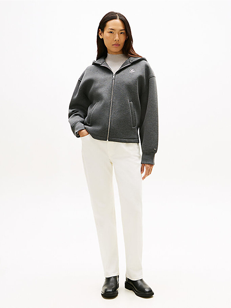 Kadın TH Interlock Sweatshirt Gri WW0WW46815P61