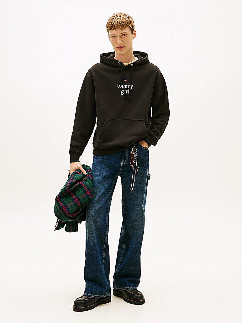 Unisex Tommy Girl Star Graphic Sweatshirt Siyah DN0DN00099BDS