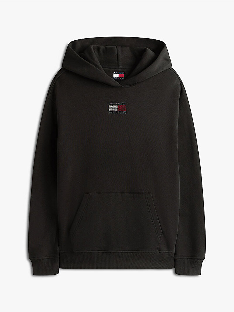 Kadın TJW Relax Party Flag Sweatshirt Siyah DW0DW21605BDS