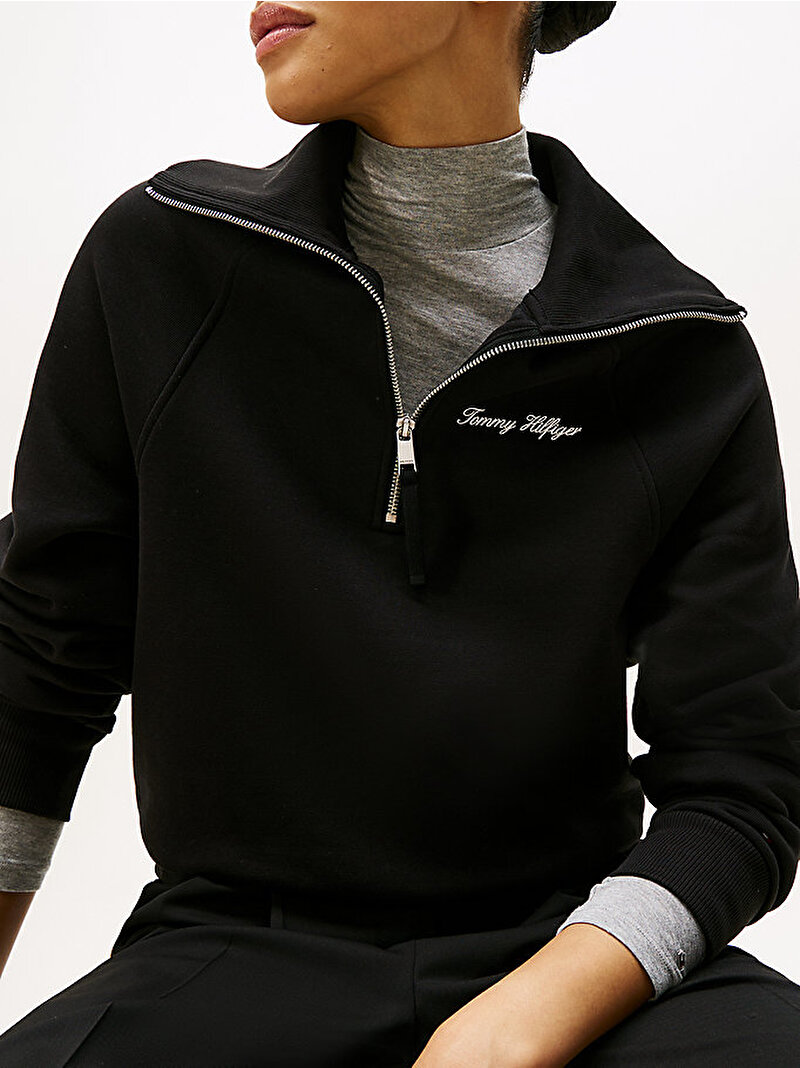 Kadın Classic Fleece Sweatshirt Siyah WW0WW46632BDS