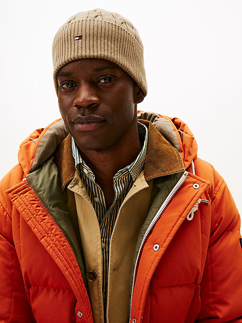 Erkek TH Flag Cable Knit Bere Bej  AM0AM13588AEH