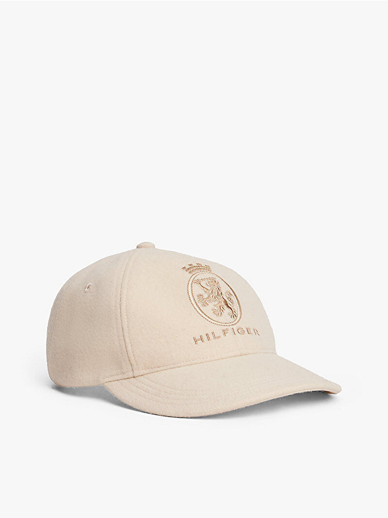Erkek TH Crest Wool 6 Panel Şapka Bej  AM0AM13827ACI