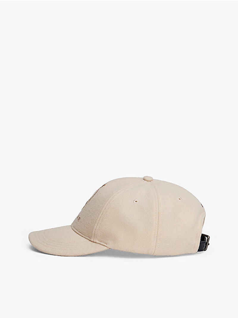 Erkek TH Crest Wool 6 Panel Şapka Bej  AM0AM13827ACI