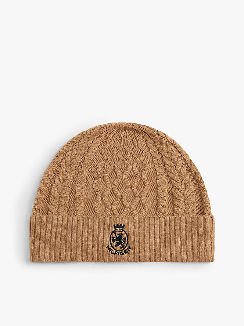 Erkek TH Crest Knit Bere Bej  AM0AM13828AEH