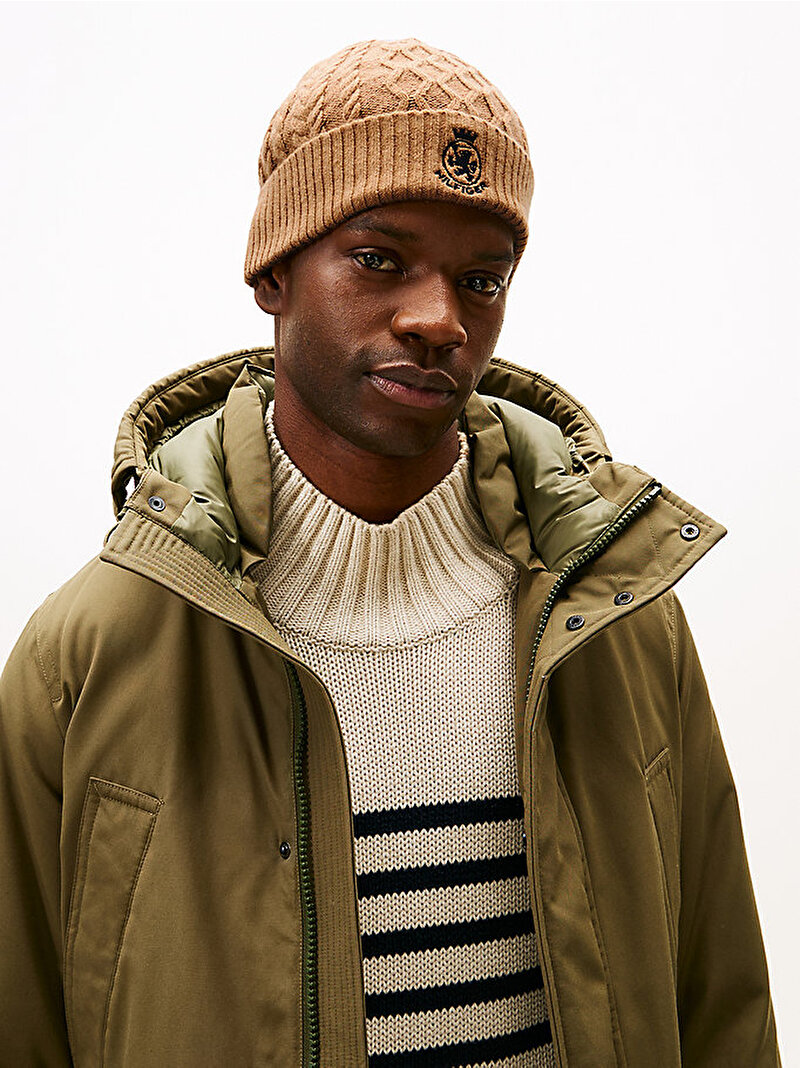 Erkek TH Crest Knit Bere Bej  AM0AM13828AEH