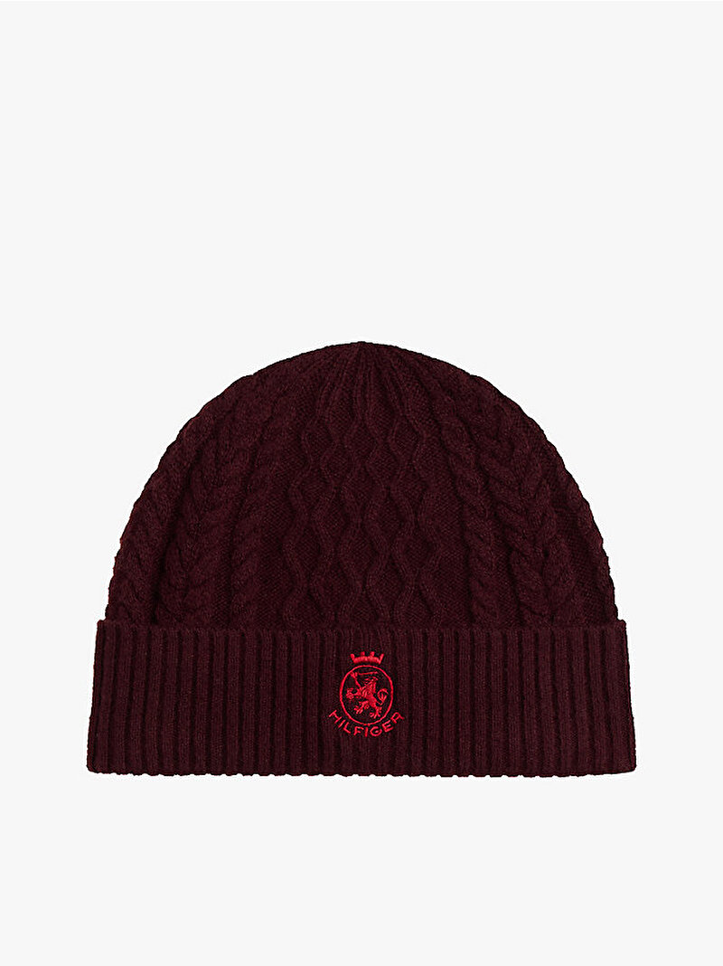 Erkek TH Crest Knit Bere Kırmızı AM0AM13828XIH