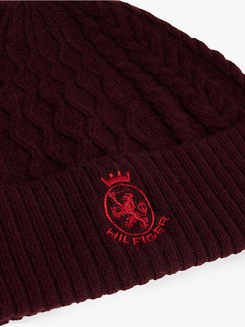 Erkek TH Crest Knit Bere Kırmızı AM0AM13828XIH