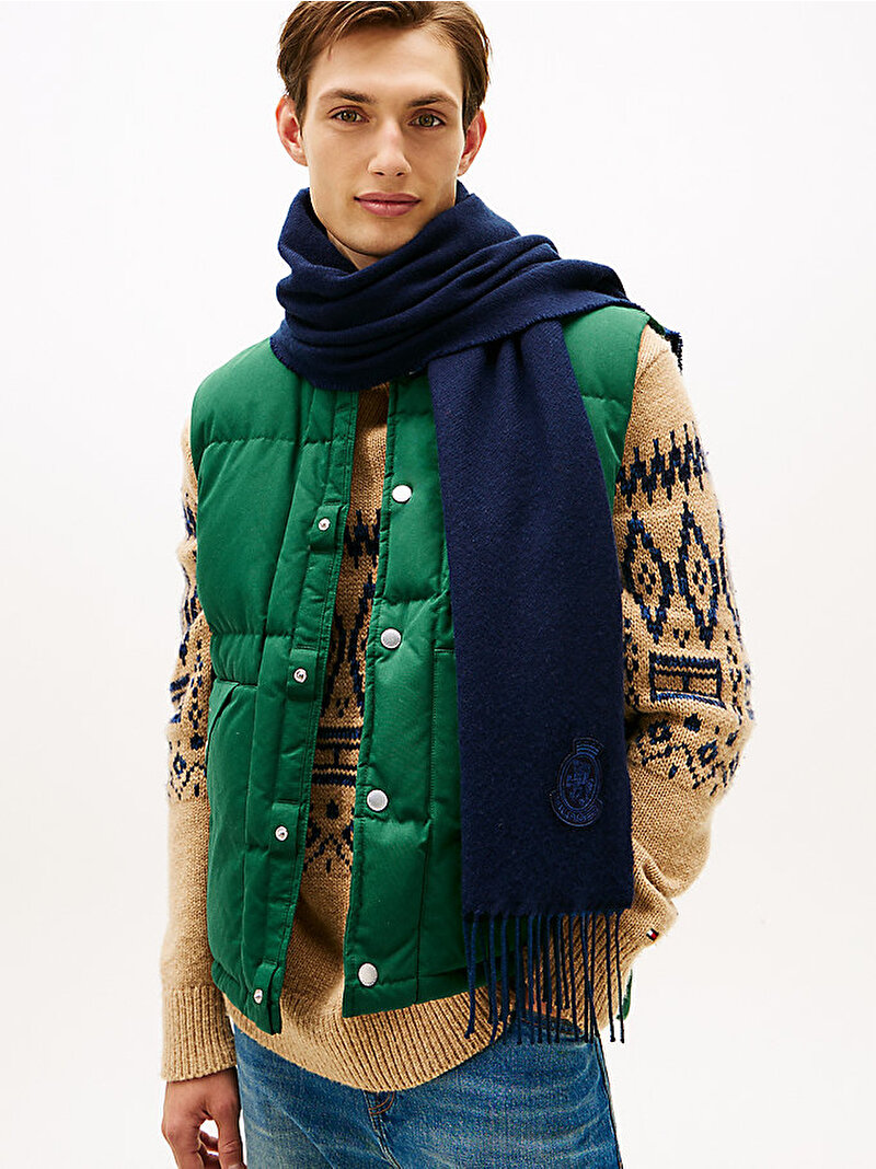 Erkek TH Crest Wool Atkı Lacivert AM0AM13789C7G