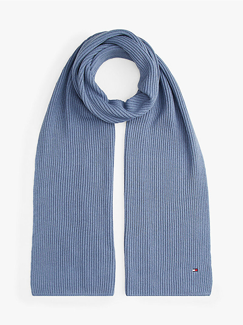 Erkek TH Flag Pima Cotton Atkı Mavi  AM0AM12847C2B