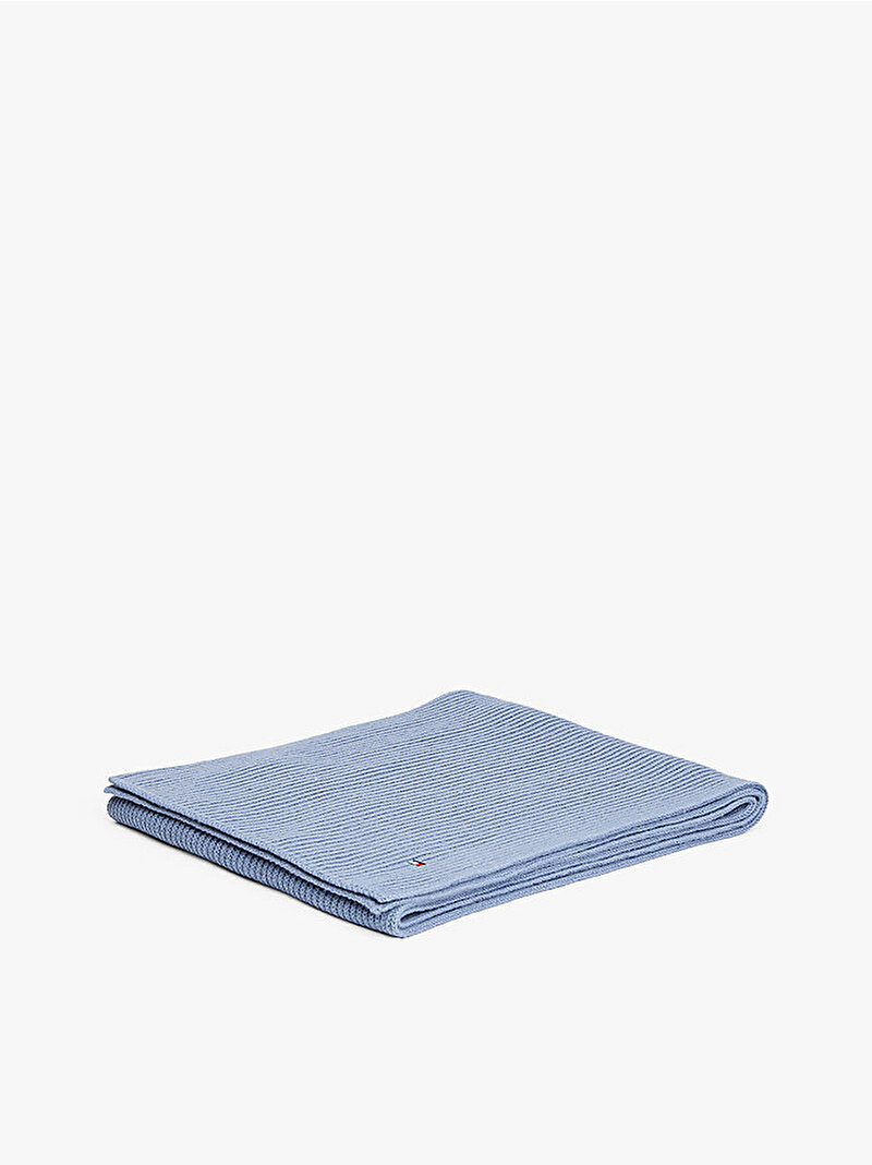 Erkek TH Flag Pima Cotton Atkı Mavi  AM0AM12847C2B