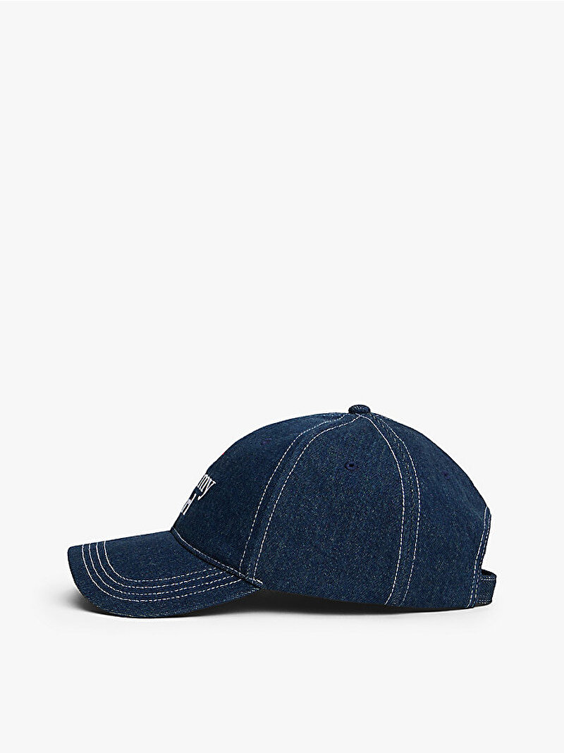 Kadın Tommy Girl 6 Panel Denim Şapka Mavi  AW0AW183161AF