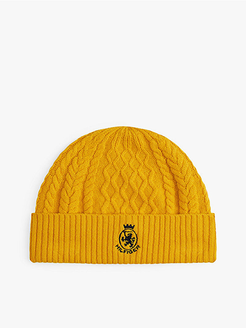 Erkek TH Crest Knit Bere Sarı AM0AM13828ZF4