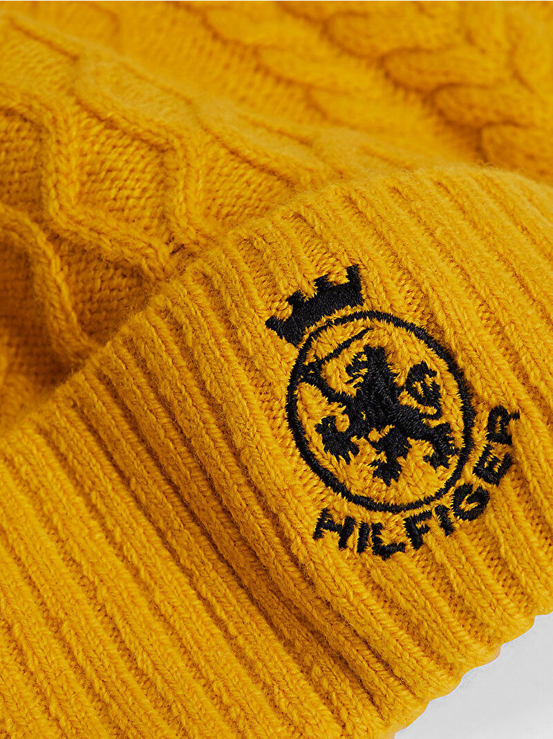 Erkek TH Crest Knit Bere Sarı AM0AM13828ZF4
