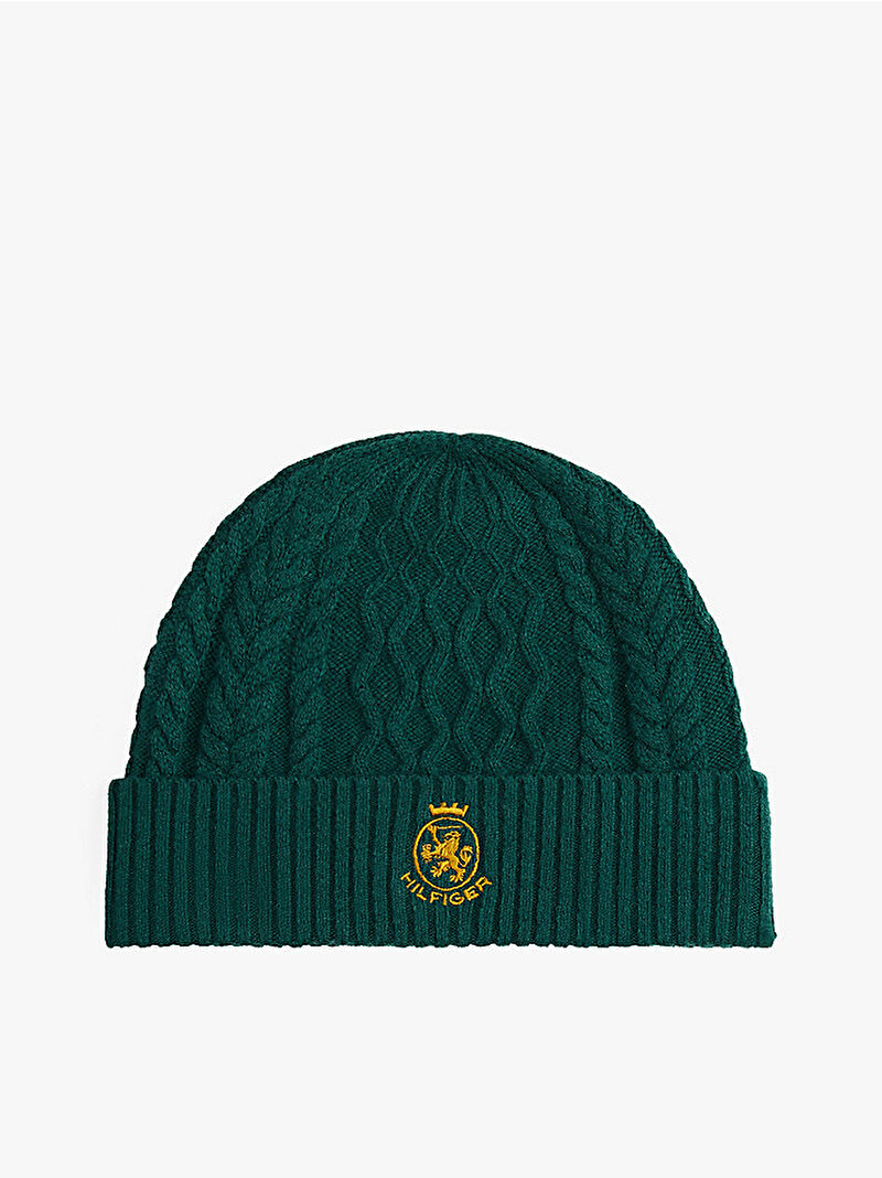 Erkek TH Crest Knit Bere Yeşil AM0AM13828L6K