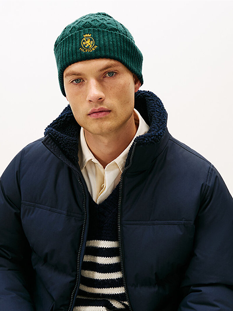 Erkek TH Crest Knit Bere Yeşil AM0AM13828L6K