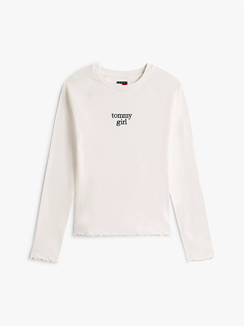 Kadın Tommy Girl Star Graphic T-shirt Ekru DW0DW22499YBL