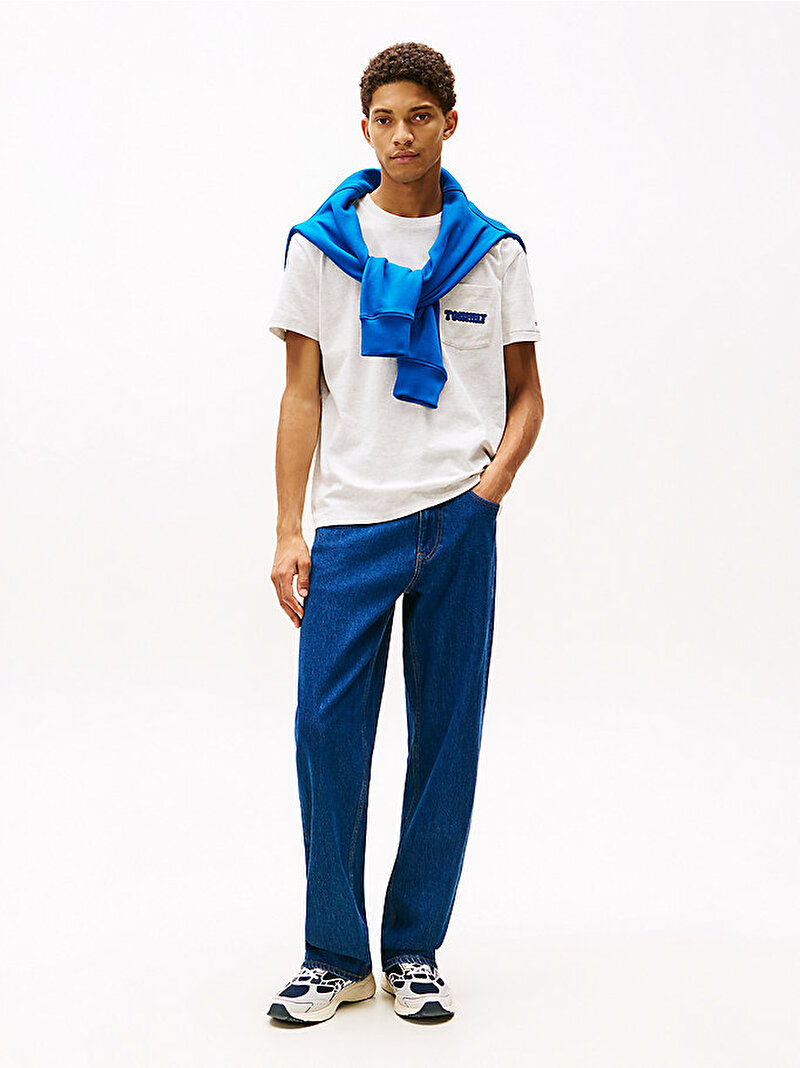 Erkek TJM Regular Font Play T-shirt Gri DM0DM22050P09