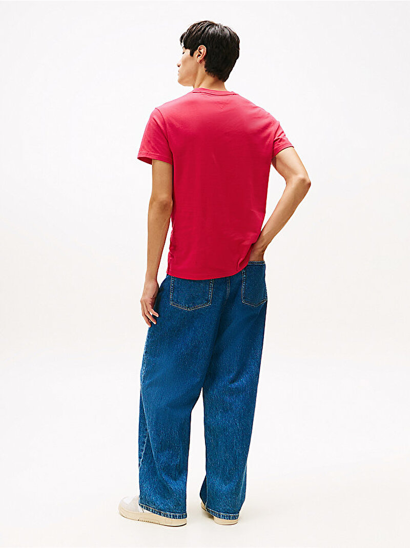 Erkek TJM Regular Flag Dna T-shirt Kırmızı DM0DM22127XJ7