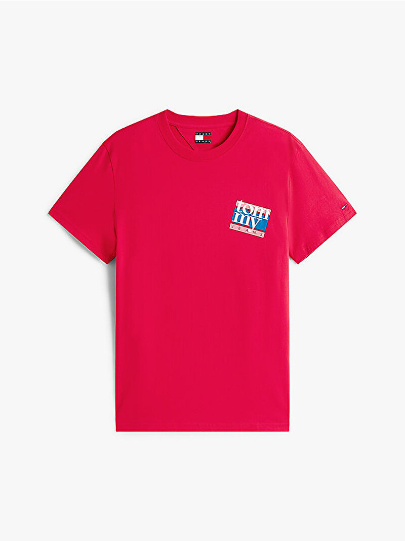 Erkek TJM Regular Flag Dna T-shirt Kırmızı DM0DM22127XJ7