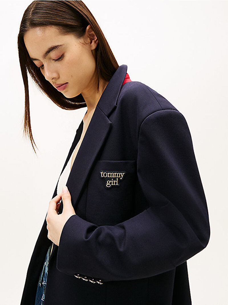 Kadın Tommy Girl Scholar Tailored Blazer Lacivert DW0DW22495DW5