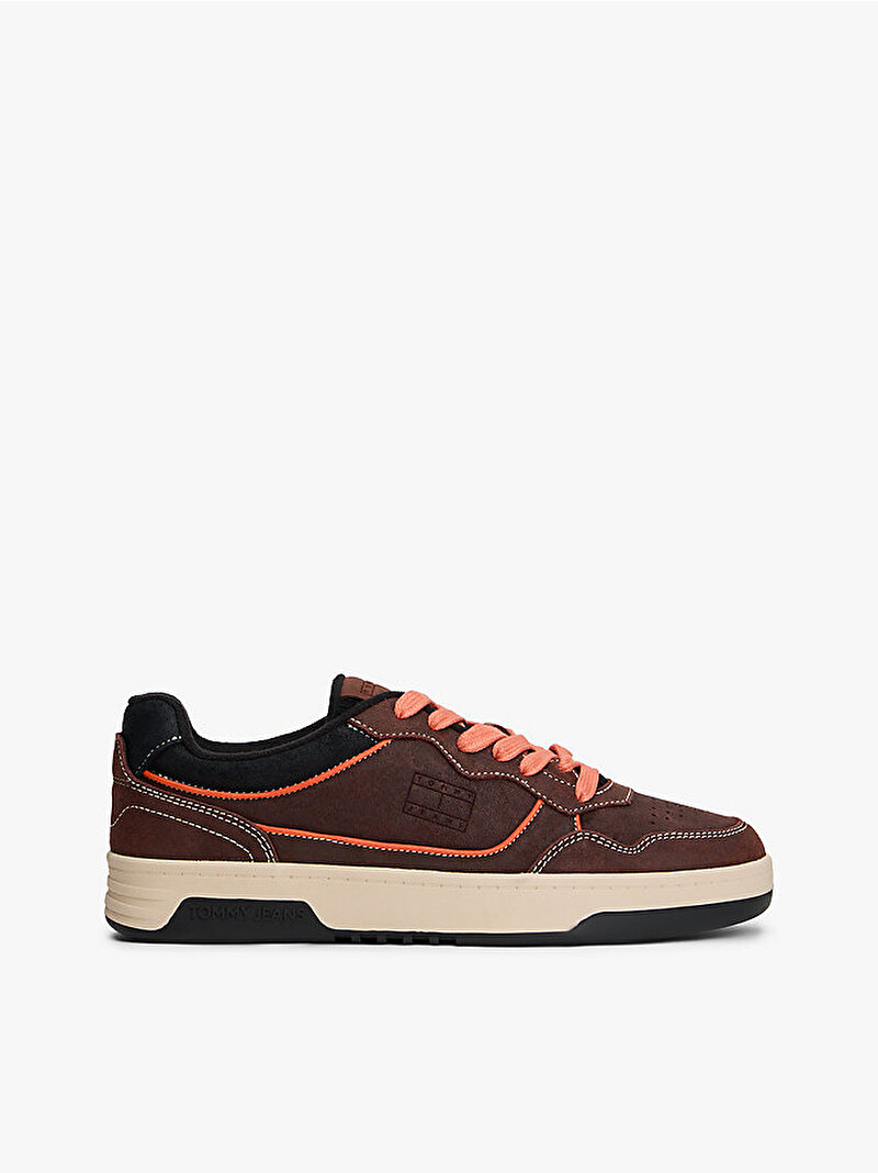 Erkek TJM Cupsole Leather Sneaker Kahverengi EM0EM01611GT1