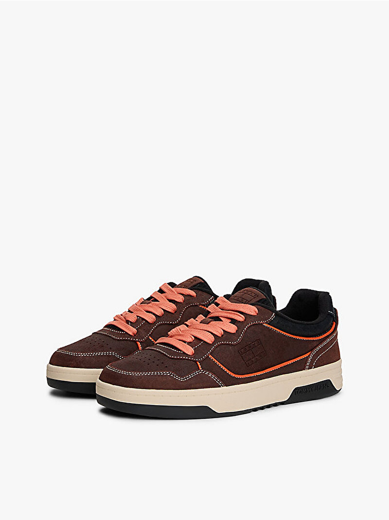 Erkek TJM Cupsole Leather Sneaker Kahverengi EM0EM01611GT1