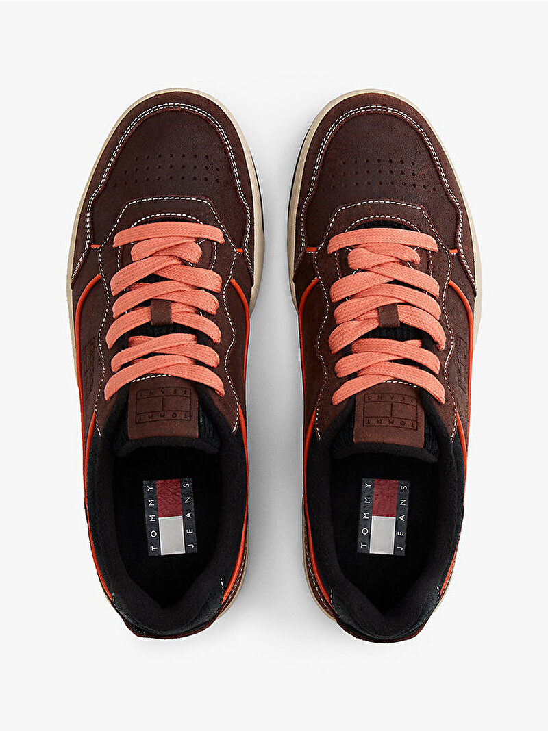 Erkek TJM Cupsole Leather Sneaker Kahverengi EM0EM01611GT1
