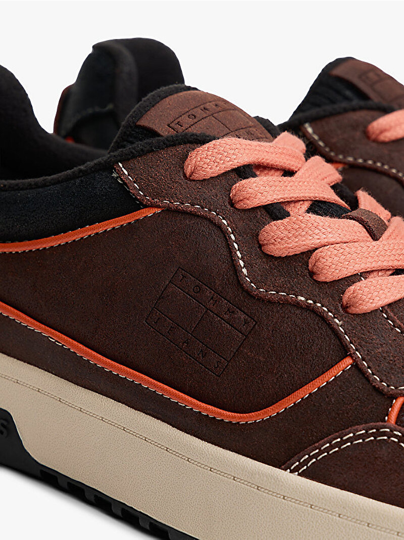 Erkek TJM Cupsole Leather Sneaker Kahverengi EM0EM01611GT1