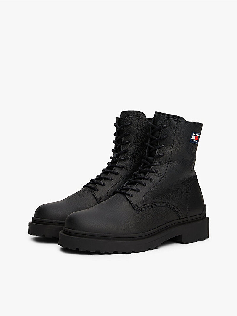 Erkek TJM Lace Up Tumbled Bot Siyah EM0EM01631BDS