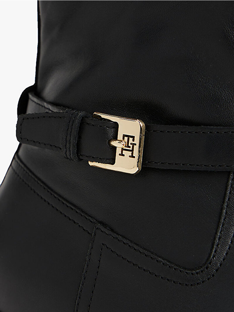 Kadın TH Buckle Riding Leather Bot Siyah FW0FW08781BDS