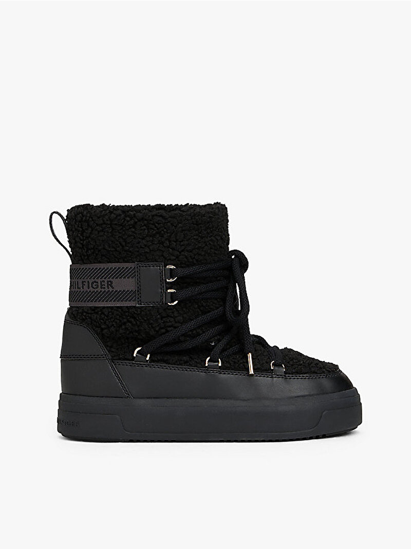 Kadın Fauux Shearling Kar Botu Siyah FW0FW08788BDS