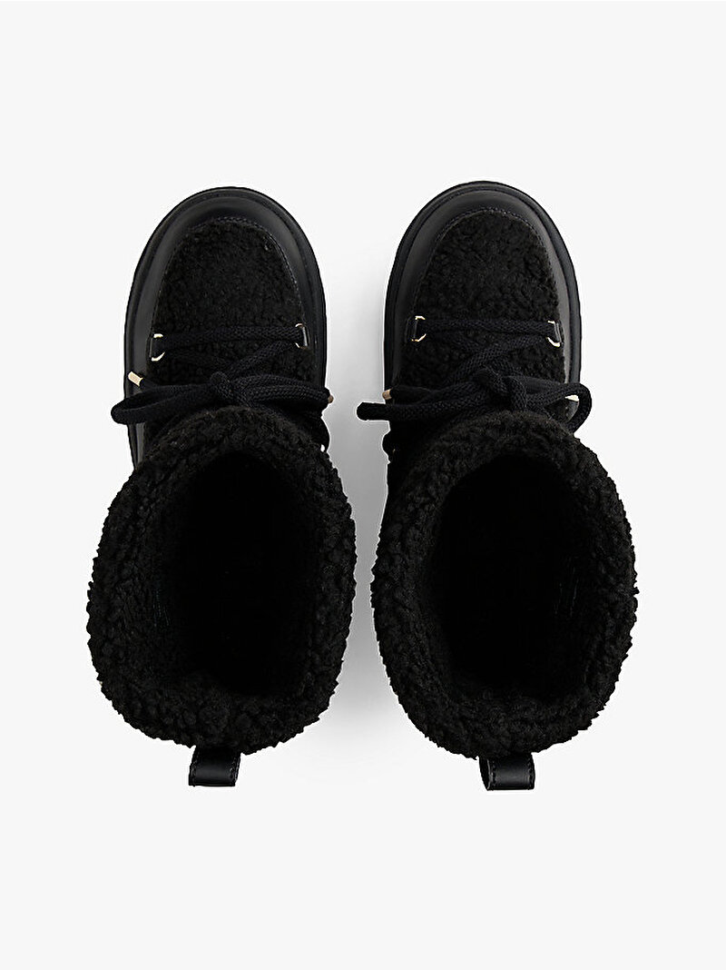 Kadın Fauux Shearling Kar Botu Siyah FW0FW08788BDS