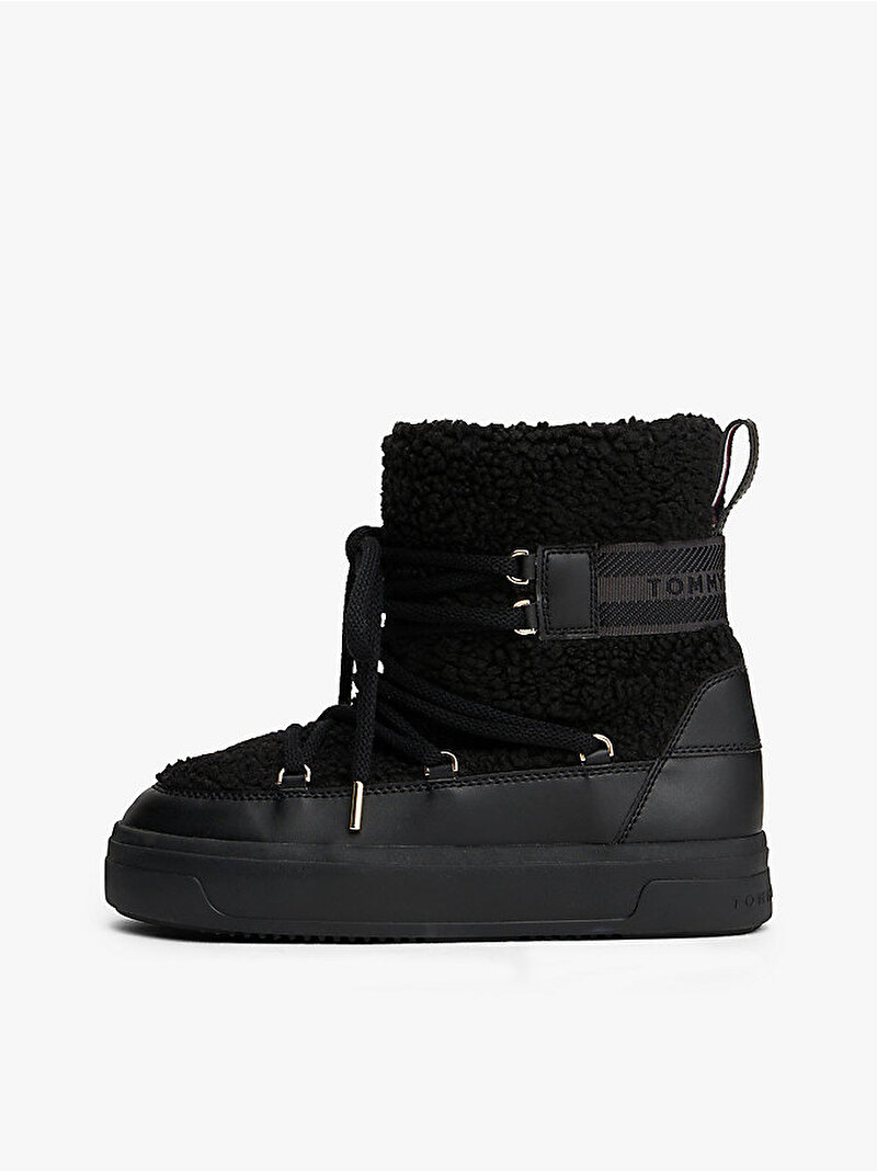 Kadın Fauux Shearling Kar Botu Siyah FW0FW08788BDS