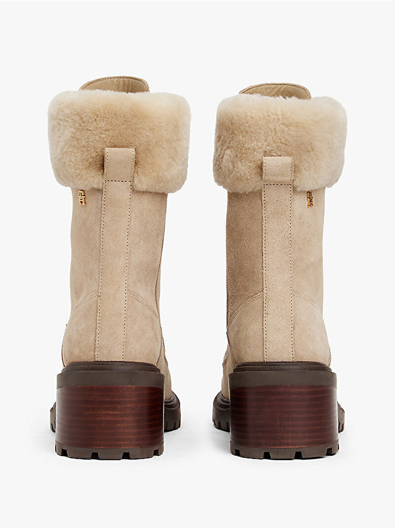 Kadın TH Shearling Lace Up Bot Bej  FW0FW08999ACC