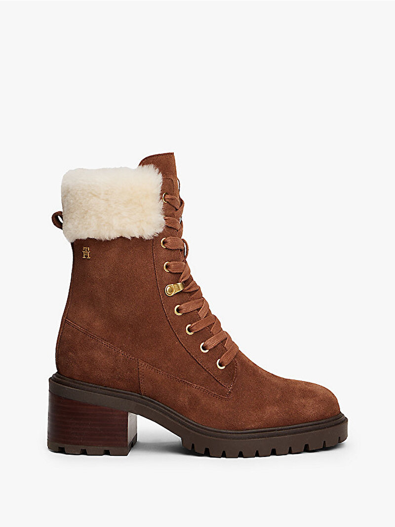 Kadın TH Shearling Lace Up Bot Kahverengi FW0FW08999GQS