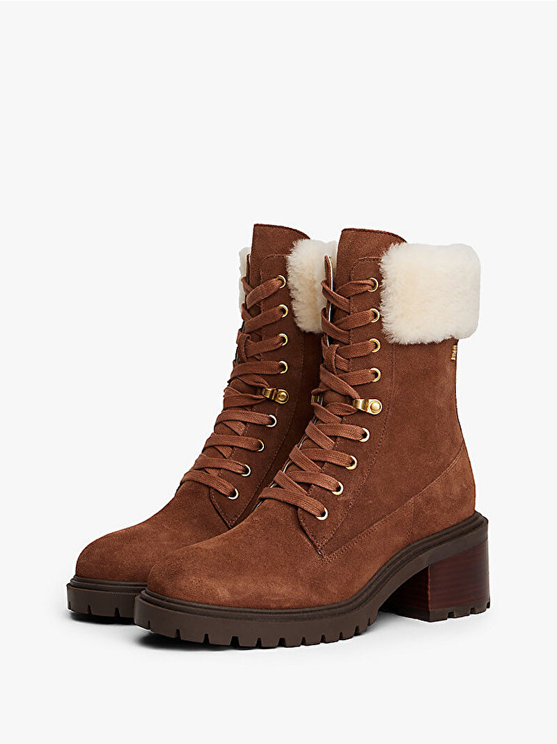 Kadın TH Shearling Lace Up Bot Kahverengi FW0FW08999GQS