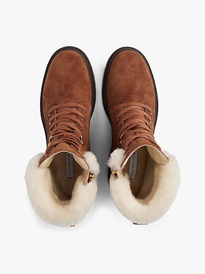 Kadın TH Shearling Lace Up Bot Kahverengi FW0FW08999GQS