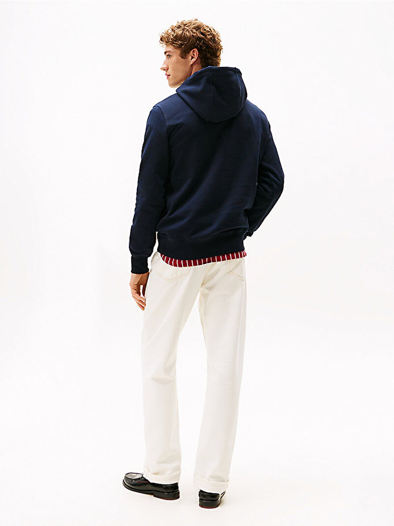 Erkek Tommy Logo Hoodie Lacivert MW0MW13720DW5