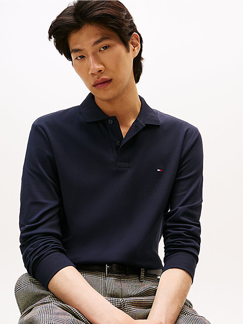 Erkek Liquid Cotton Polo T-shirt Lacivert MW0MW37317DW5