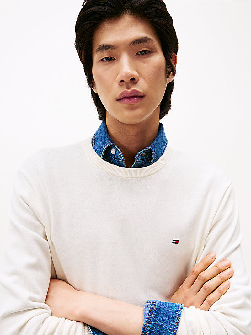 Erkek Essential Cotton Kazak Beyaz  MW0MW39999Z00