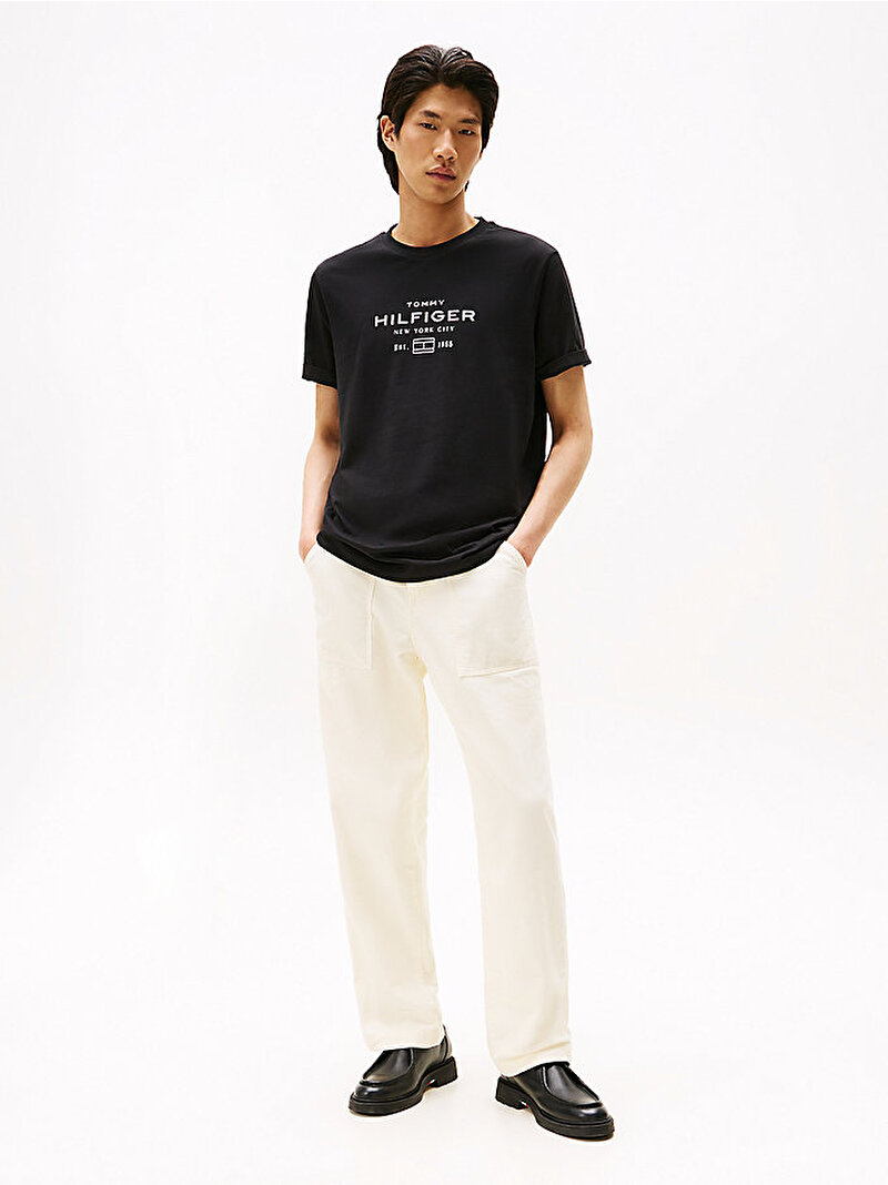 Erkek Hilfiger Stack Graphic T-shirt Siyah MW0MW40002BDS