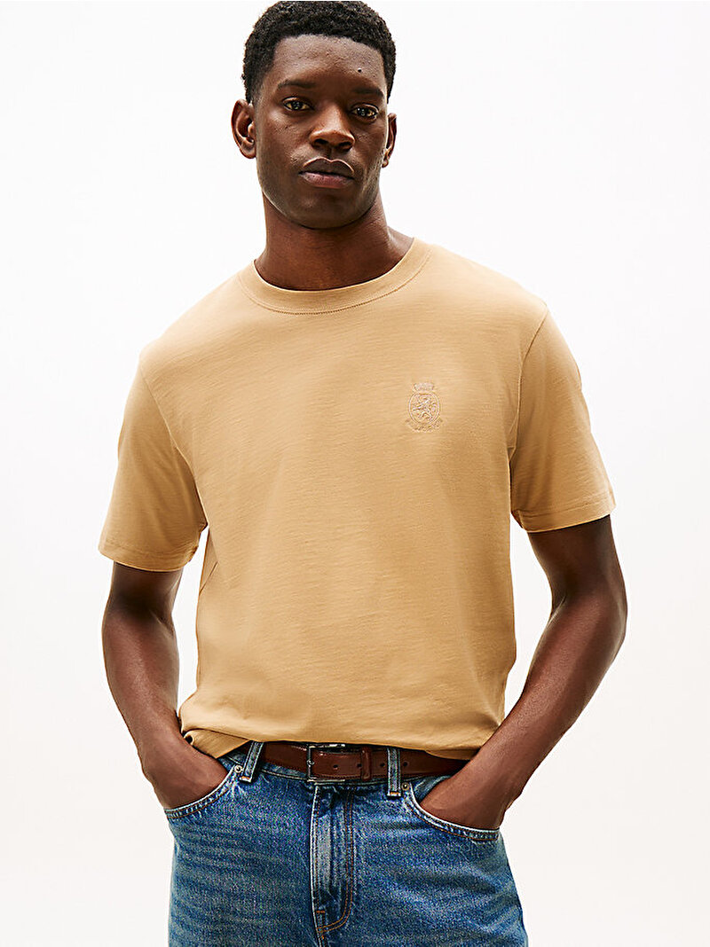 Erkek Small Crest Graphic T-shirt Bej  MW0MW40019GV7