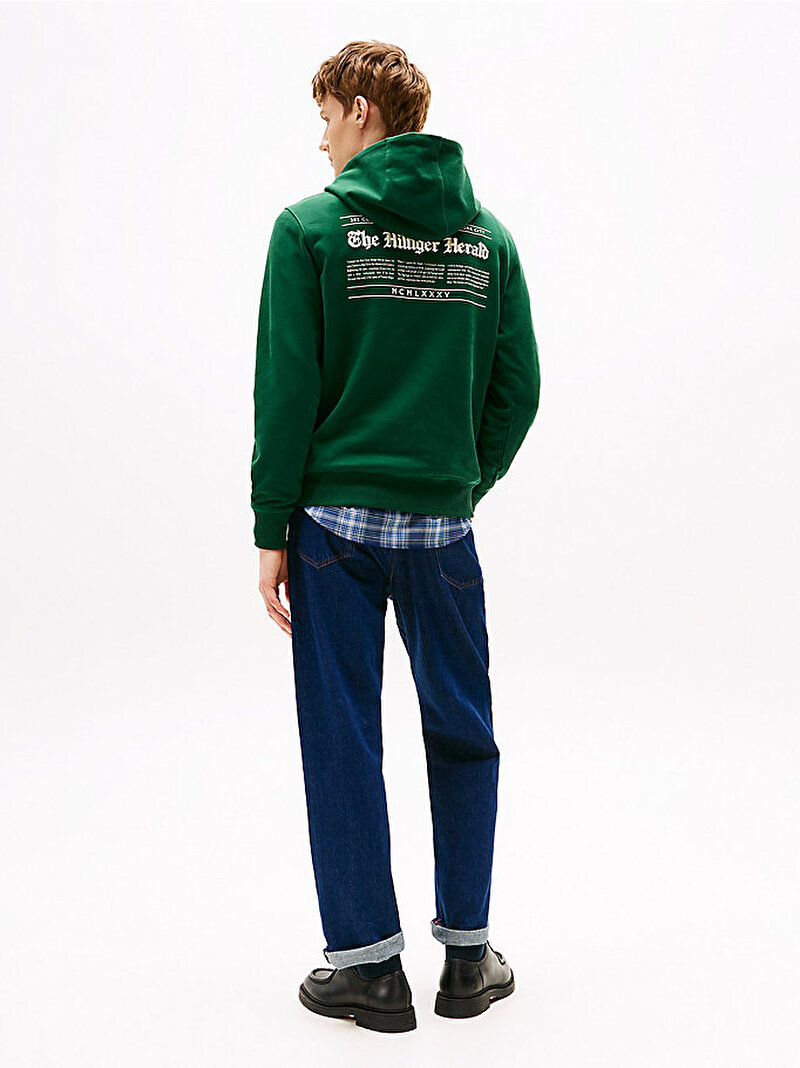 Erkek Hilfiger Herald Graphic Sweatshirt Yeşil MW0MW40065L6K