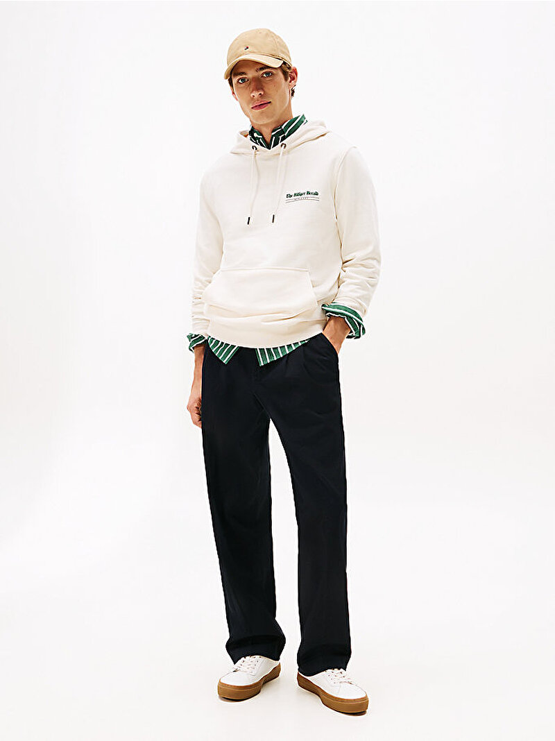 Erkek Hilfiger Herald Graphic Sweatshirt Beyaz  MW0MW40065Z00