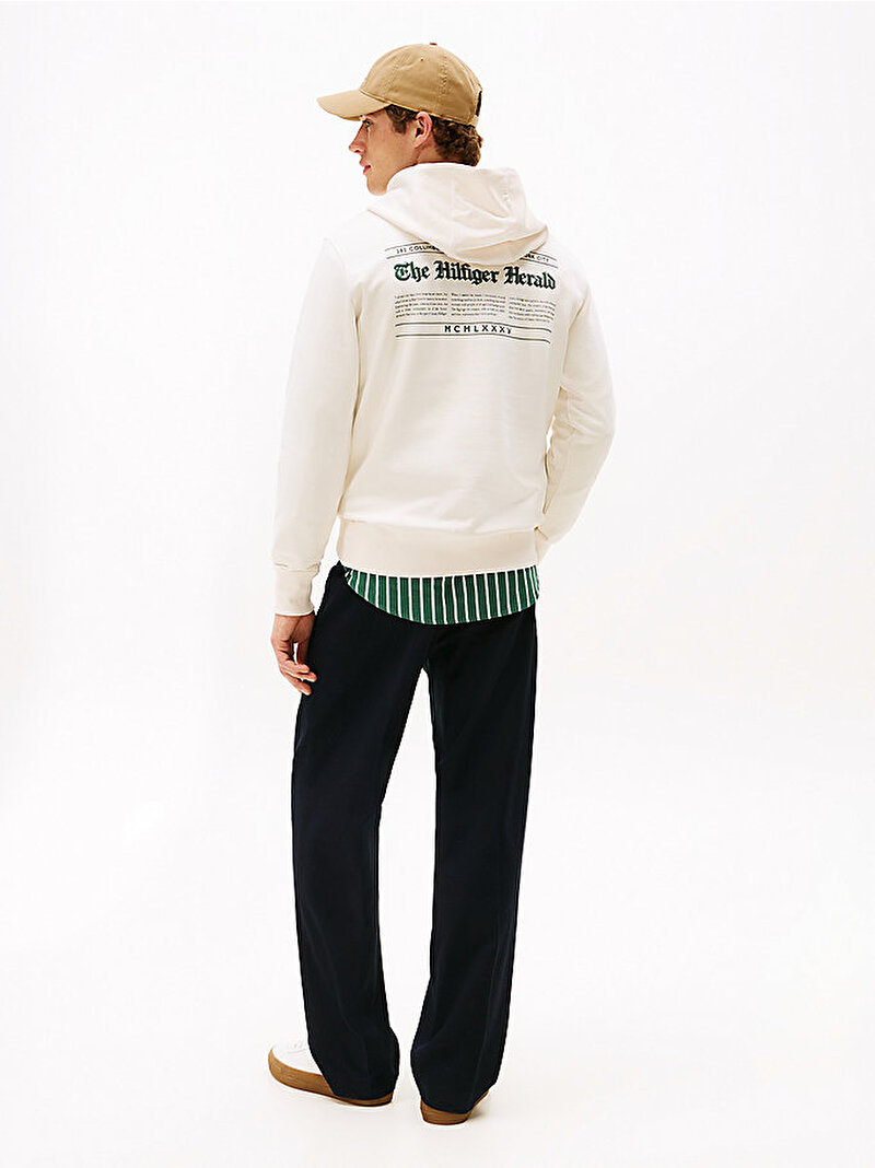 Erkek Hilfiger Herald Graphic Sweatshirt Beyaz  MW0MW40065Z00